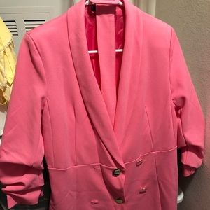 Pink dress with belt